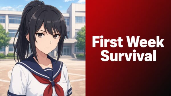 Ayano Aishi at Akademi — First Week Survival (split featured)